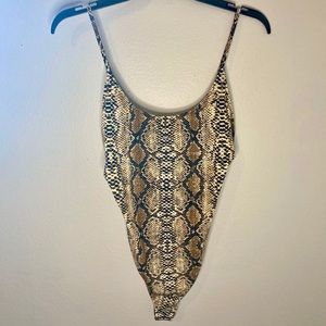 Brown Snakeskin Bodysuit from Tic Toc LA
